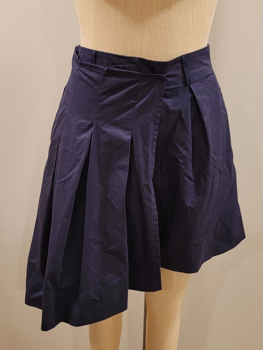 Allina Liu Navigator Navy Asymetrical Pleated Skort